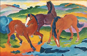 Tier Werke - Die großen roten Pferde abstrakt Franz Marc